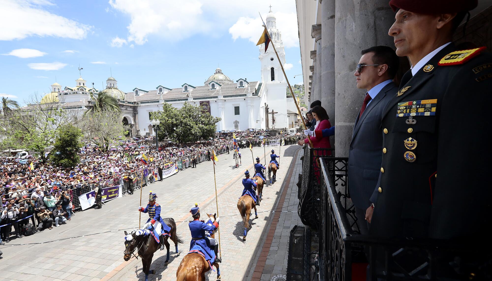 Daniel Noboa en el palacio de Carondelet (Quito), 15 de abril de 2025.